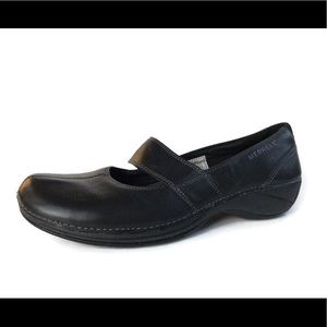 Merrill Brio Size 6.5 Black Leather Mary Jane Shoe